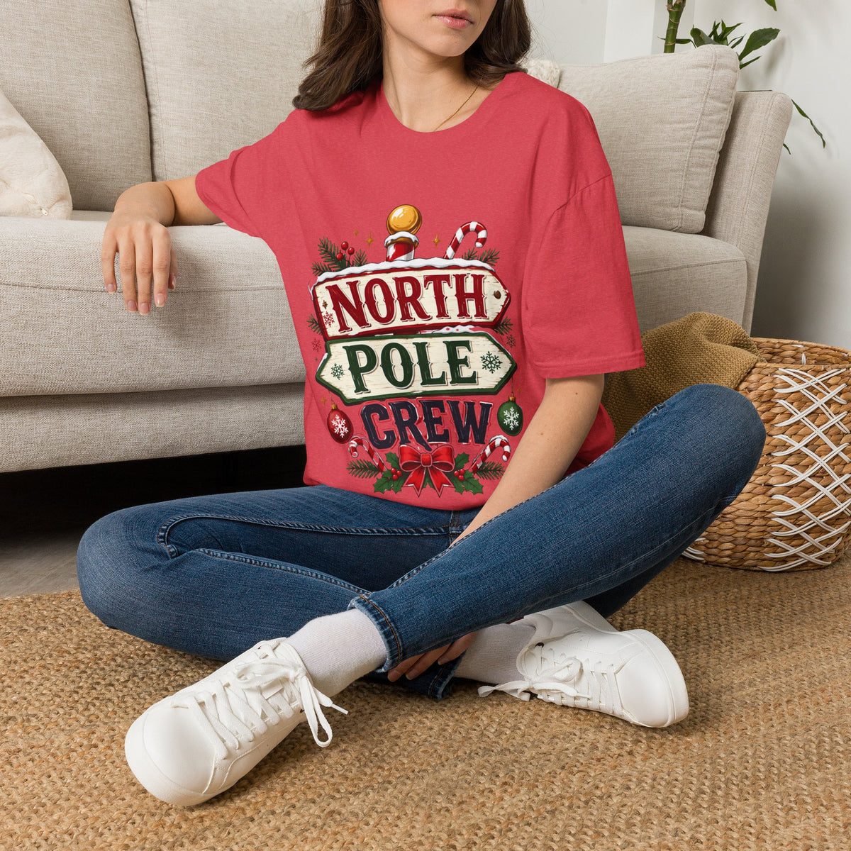 T-Shirt — North Pole Crew Christmas Holiday Graphic Tee