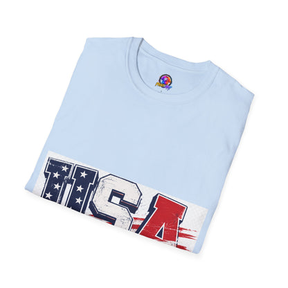 USA Flag Graphic T-Shirt — Patriotic Red White & Blue Tee