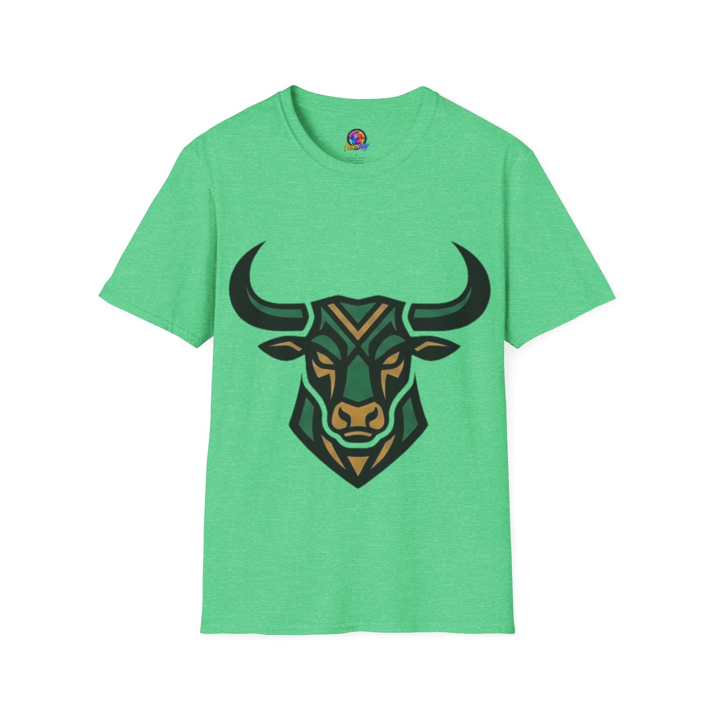 Bull Head Graphic T-Shirt — Tribal Geometric Rodeo Tee