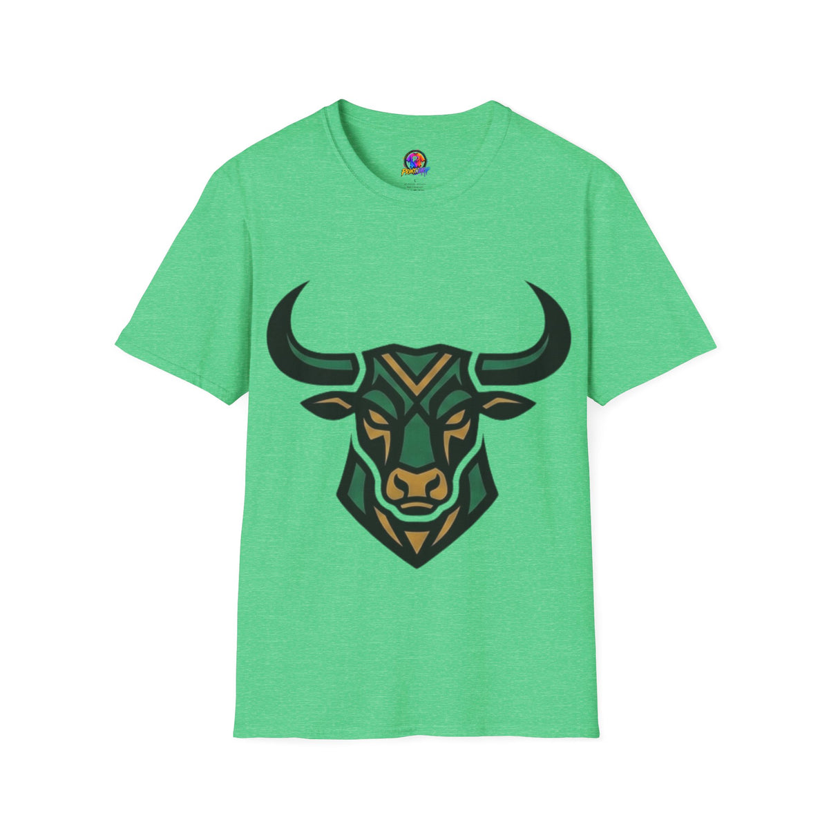 Bull Head Graphic T-Shirt — Tribal Geometric Rodeo Tee