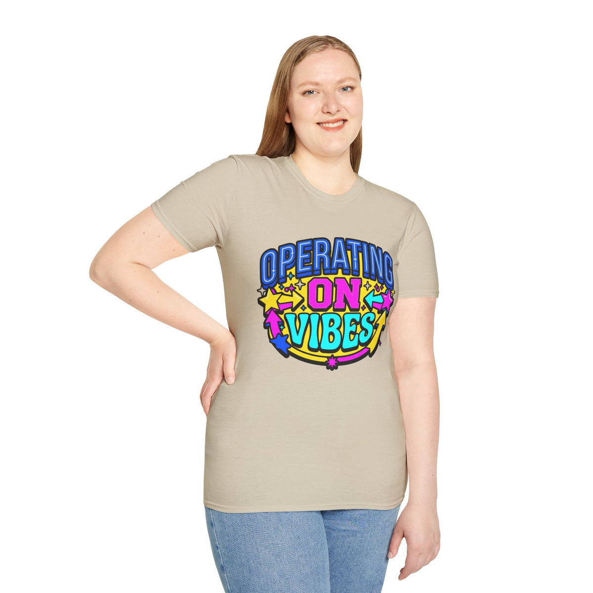 Operating On Good Vibes T-Shirt — Retro Rainbow Positive Energy Tee - Trending Now - August 2026