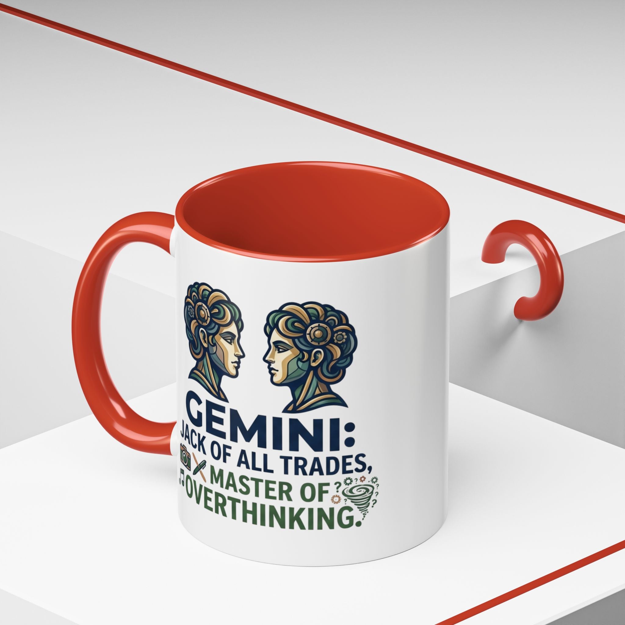 Gemini Coffee Mug – “Jack of All Trades, Master of Overthinking” Zodiac Accent Mug