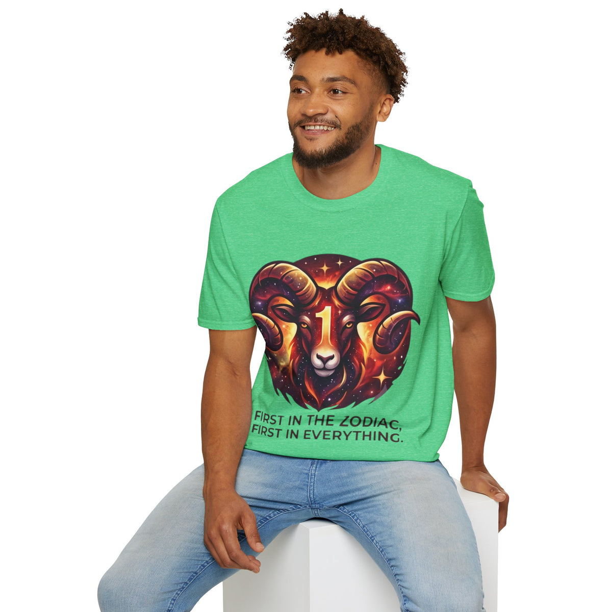 Aries Zodiac Ram Graphic T-Shirt — 'First in the Zodiac' Astrology Tee