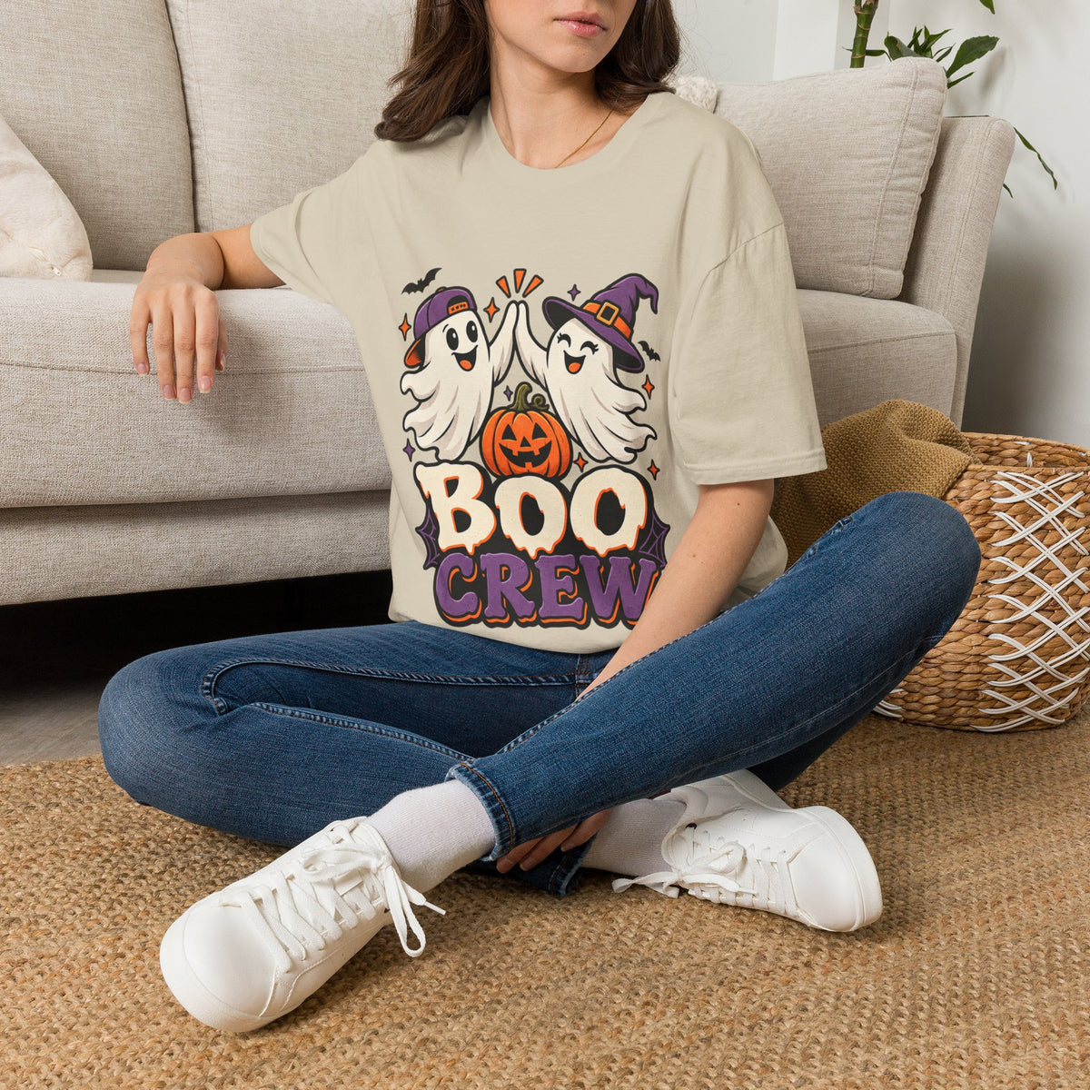 Boo Crew Halloween T-Shirt — Cute Ghosts & Pumpkin Graphic