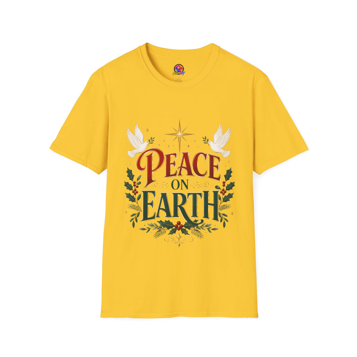 Peace on Earth T-Shirt — Holiday Dove & Star Christmas Tee