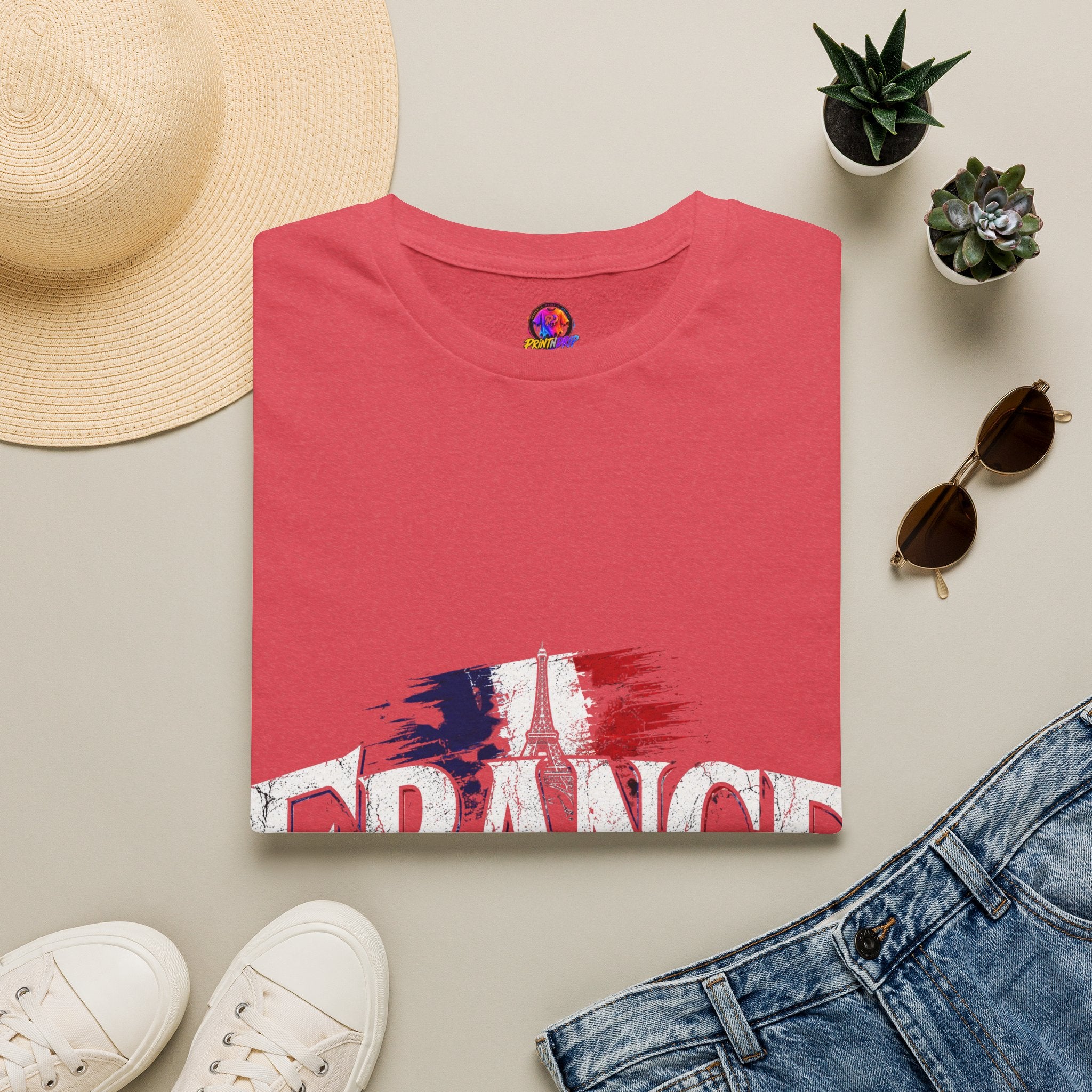 France Flag T-Shirt — Vintage Eiffel Tower French Pride Tee