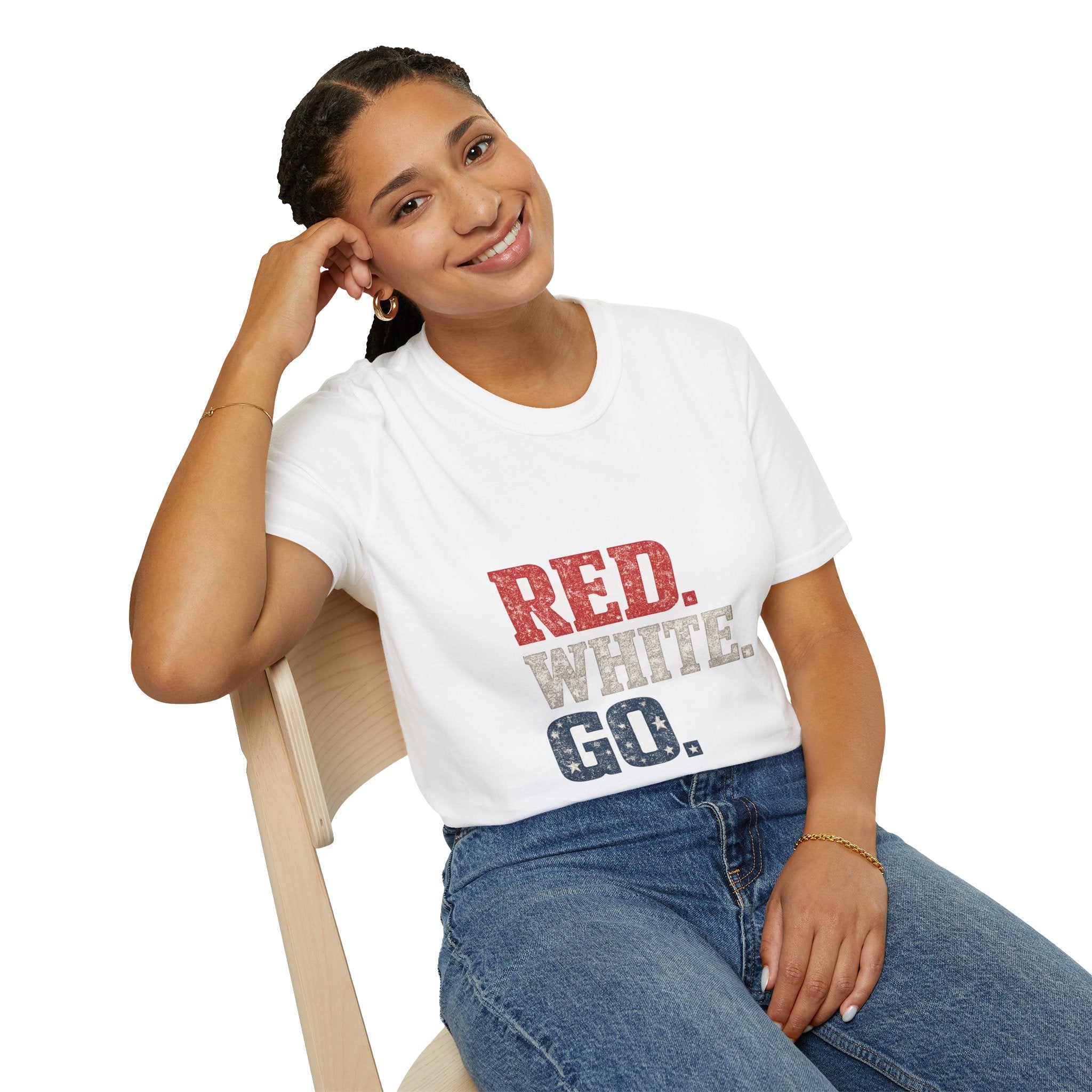 USA Patriotic 'Red. White. Go.' T-Shirt — 4th of July Independence Day Tee