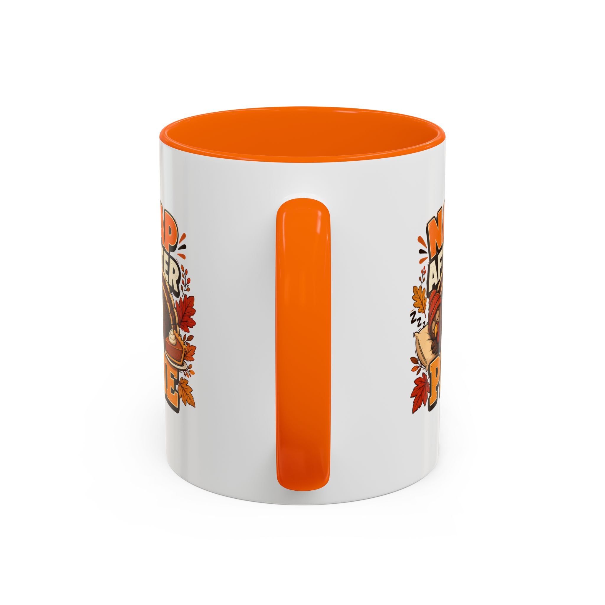 Thanksgiving Mug Nap After Pie Coffee Mug — Thanksgiving Turkey & Fall Leaves  Accent Mug