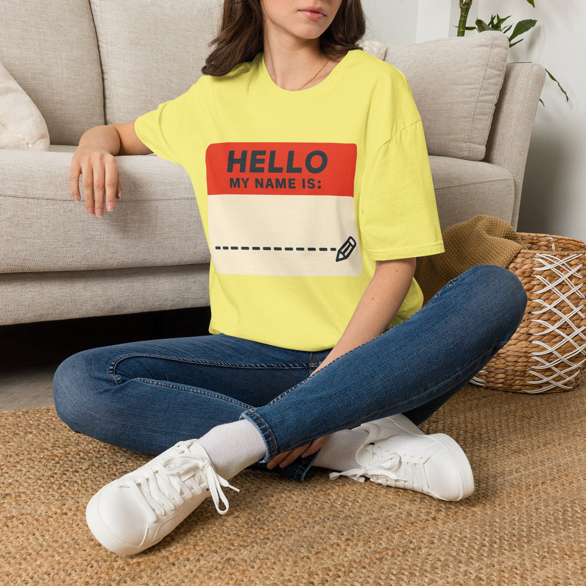 Hello My Name Is Name Tag T-Shirt — Funny Novelty Graphic Tee - Trending Now - August 2026