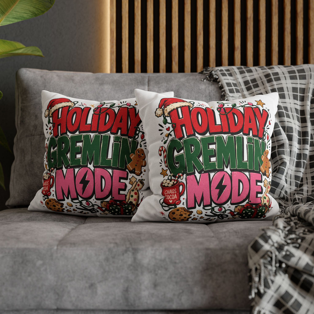 Holiday Gremlin Mode Pillowcase Modern Day Christmas