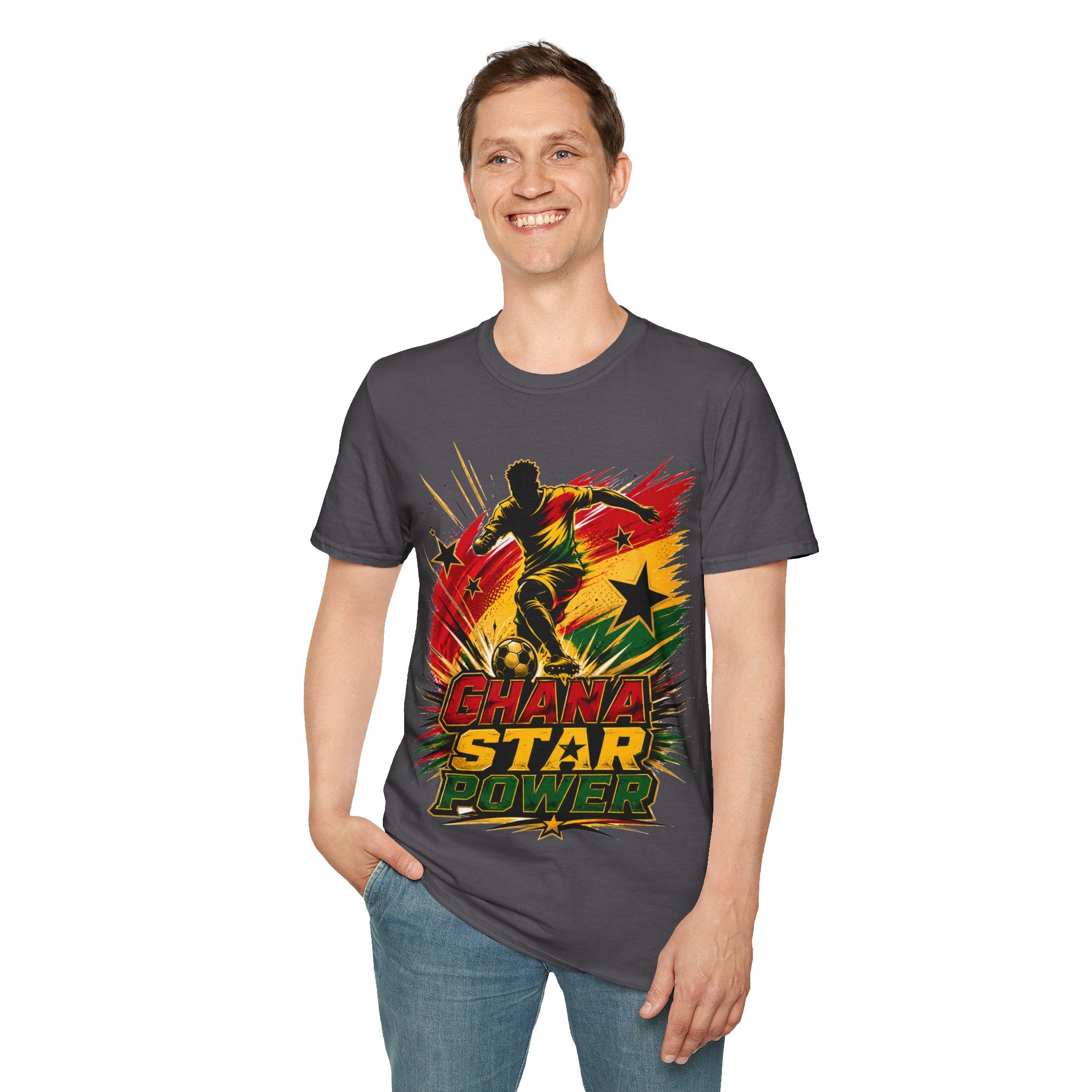 Ghana Star Power Soccer T-Shirt — Afro Football Fan Tee - Ghana T-Shirt
