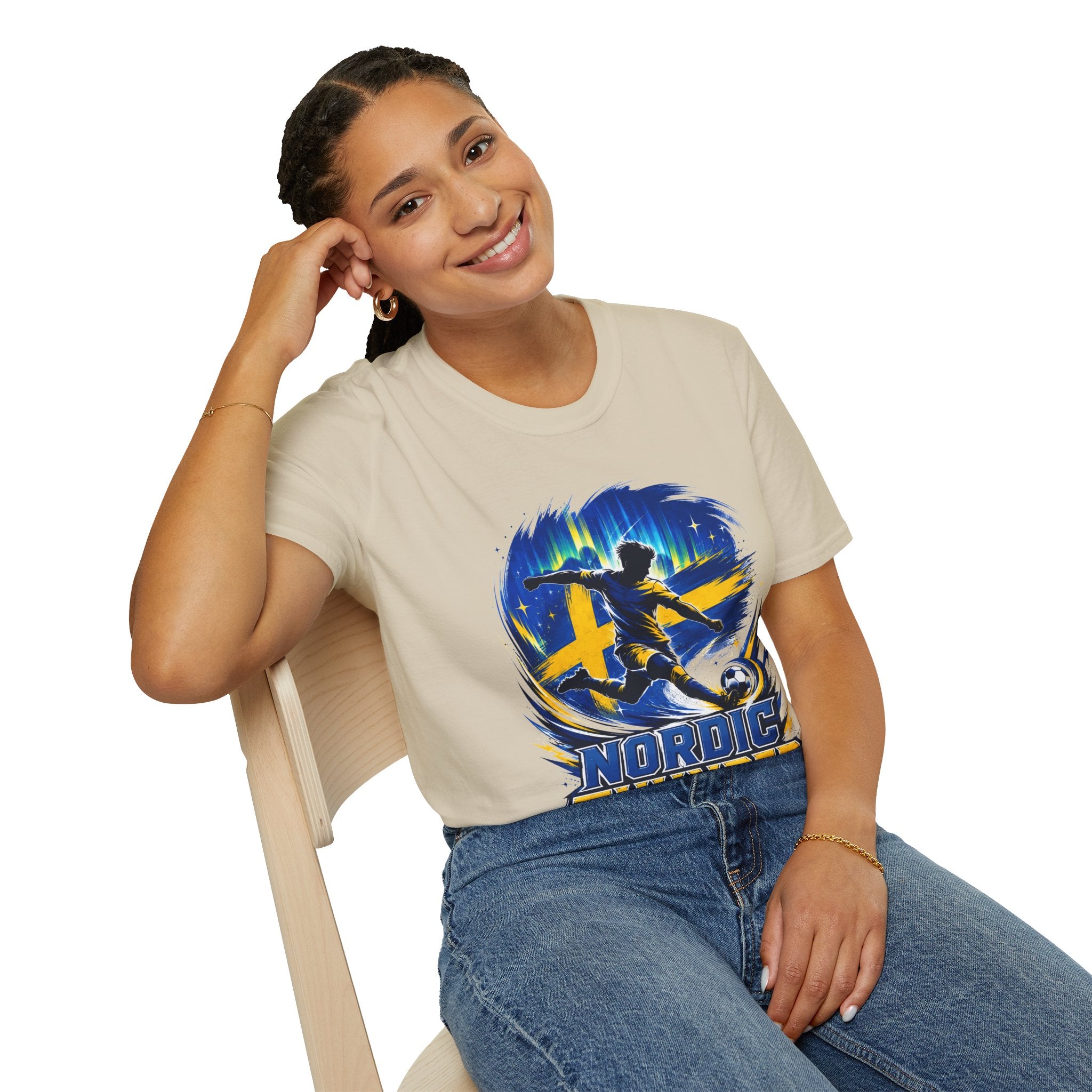 Sweden Nordic Thunder Soccer T-Shirt — Sweden Football Fan Tee