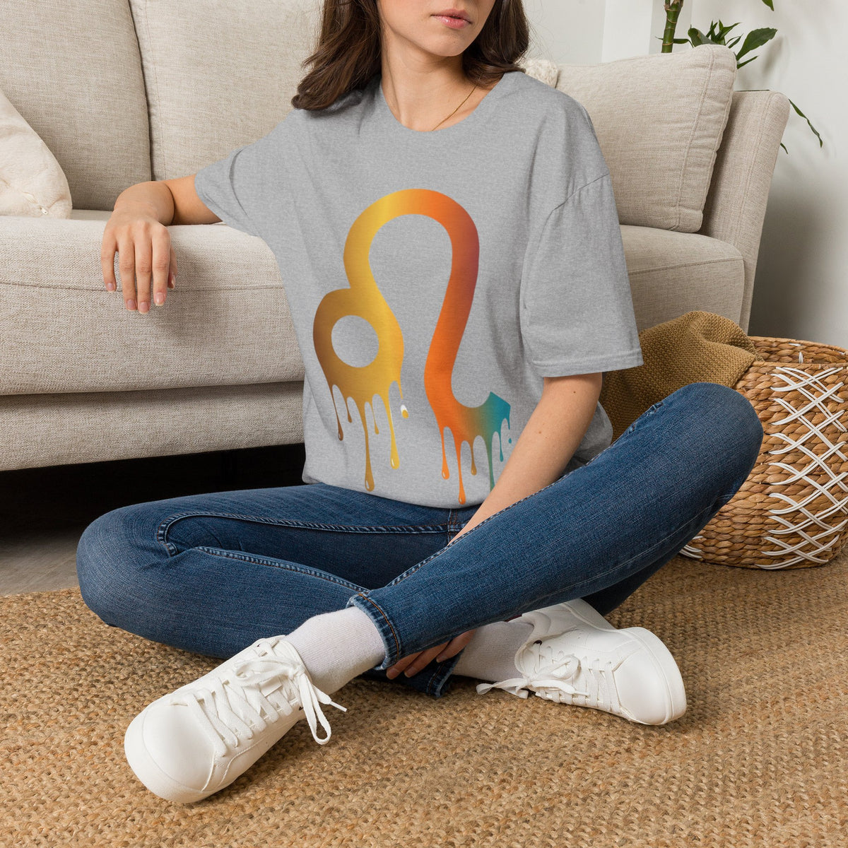 Leo Zodiac Drip T-Shirt — Colorful Astrology Sign Tee