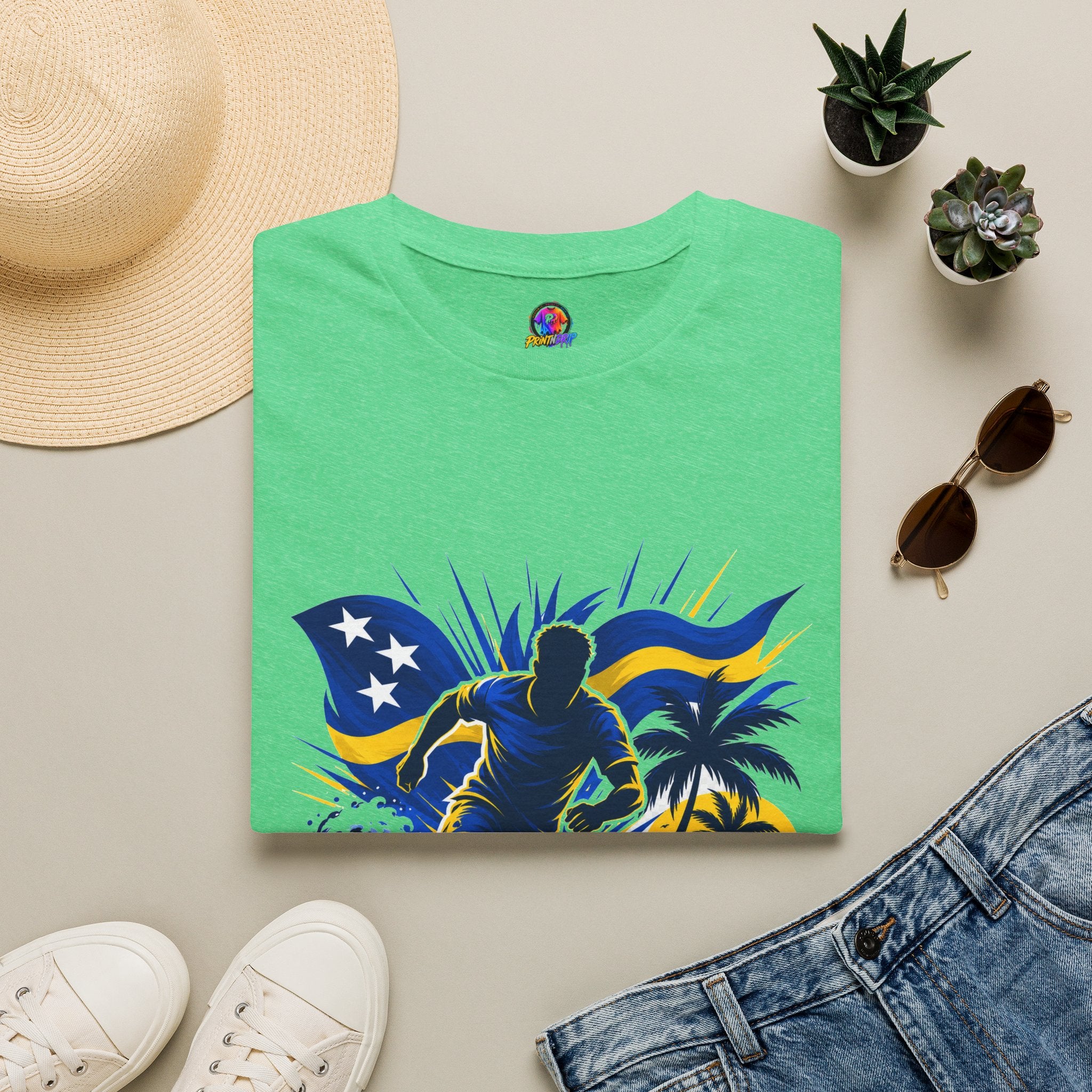 Curacao Island Victory T-Shirt — Tropical Surf Soccer Graphic Tee