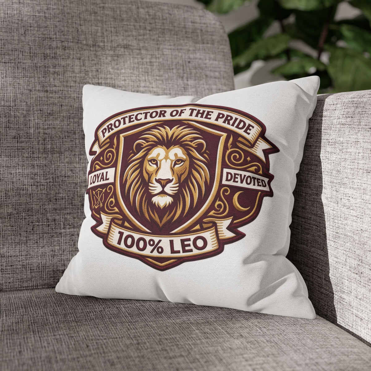 Leo Zodiac Loyal Devoted Spun Polyester Square Pillowcase