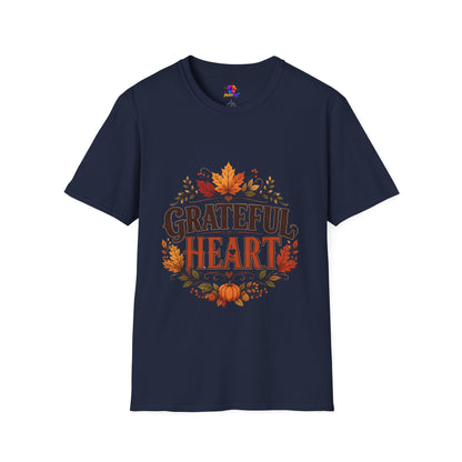 Grateful Heart T-Shirt — Autumn Leaves Thanksgiving Tee