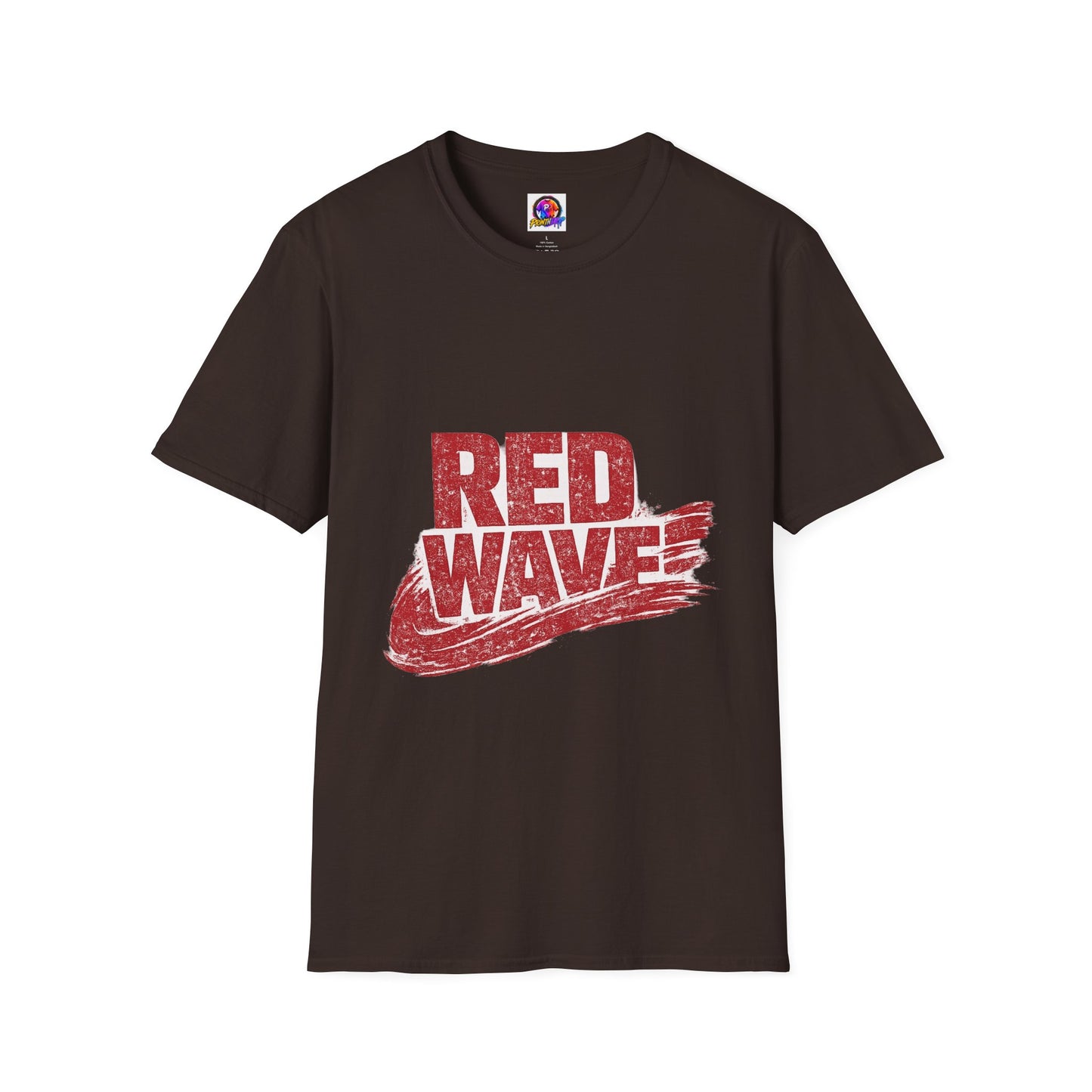 South Korea Red Wave Graphic T‑Shirt — Vintage Distressed Logo Tee
