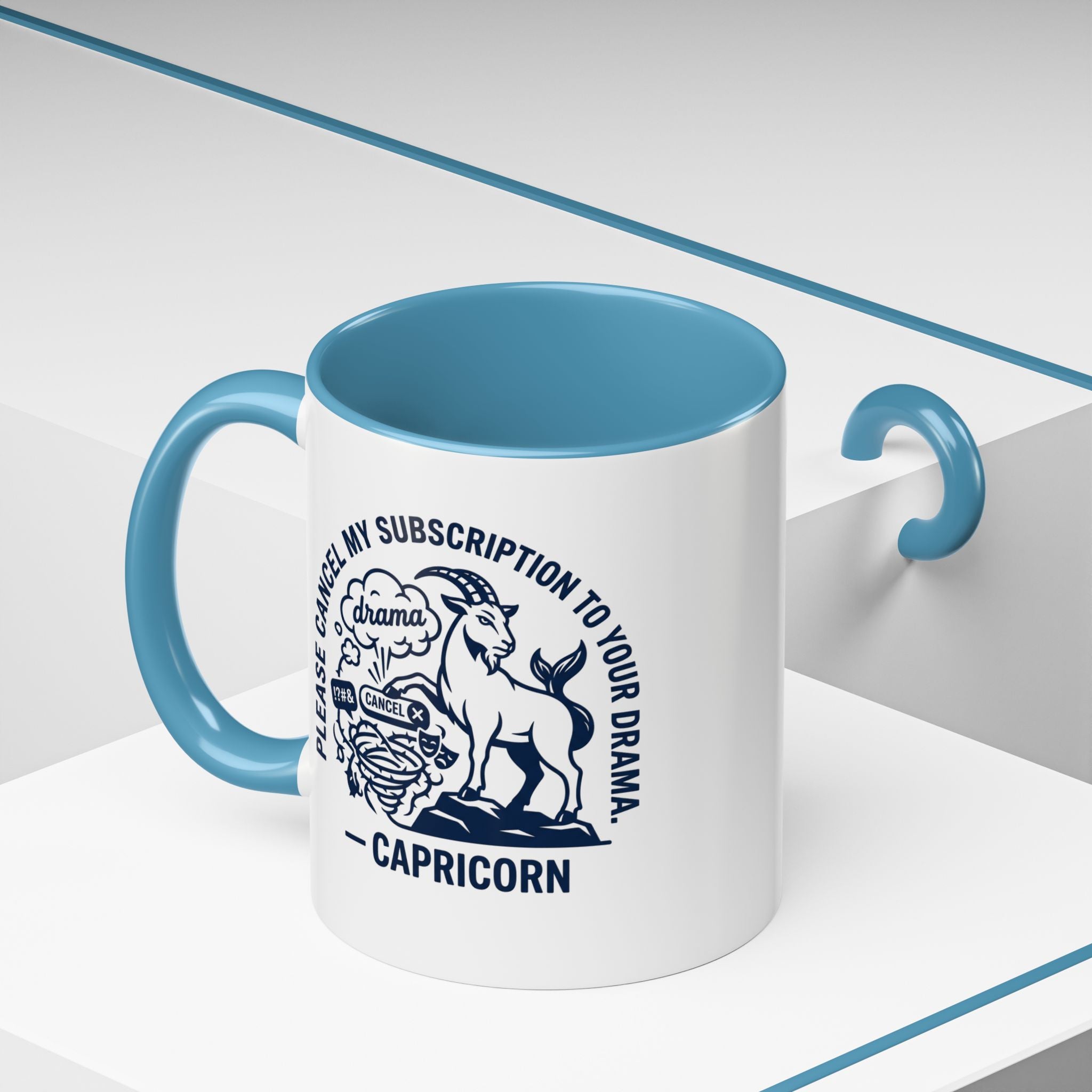 Capricorn Accent Coffee Mug – “Please Cancel My Subscription to Your Drama” Zodiac Gift