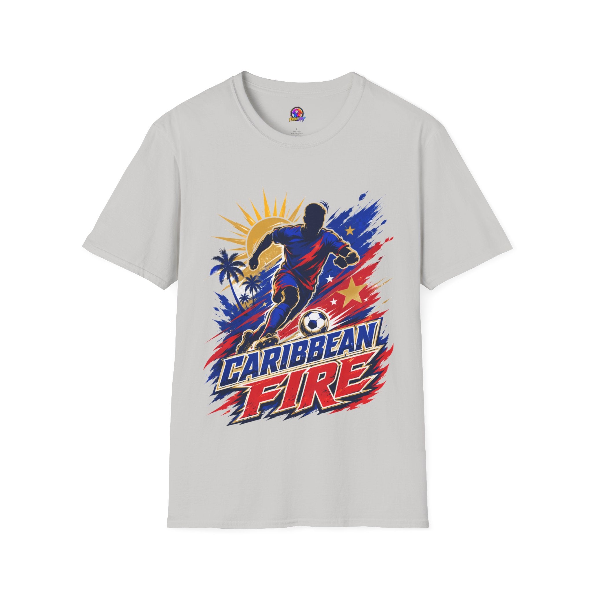 Haiti Soccer T-Shirt — Caribbean Fire Graphic Tee