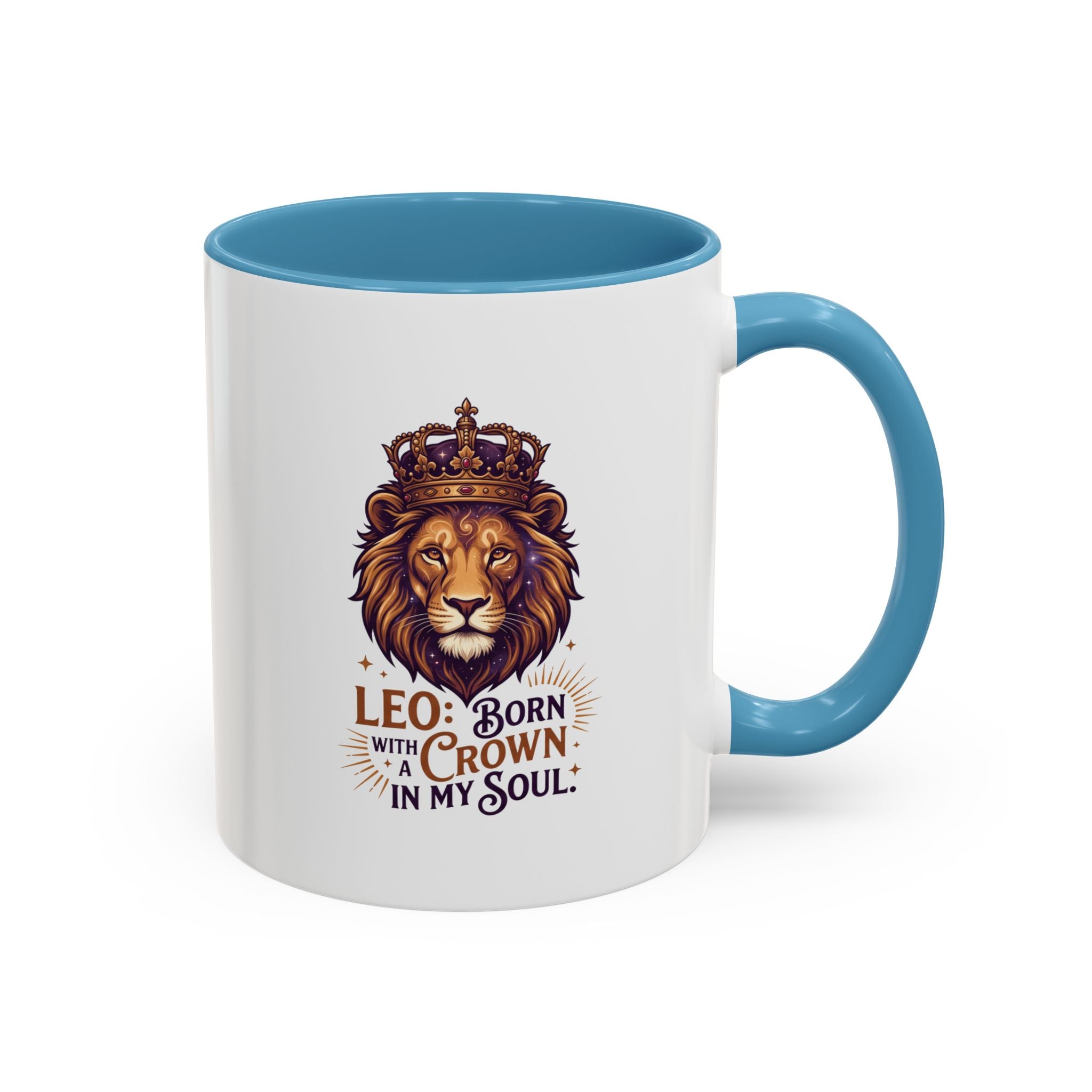 Leo Zodiac Coffee Mug — "Born with a Crown in My Soul" Lion Design