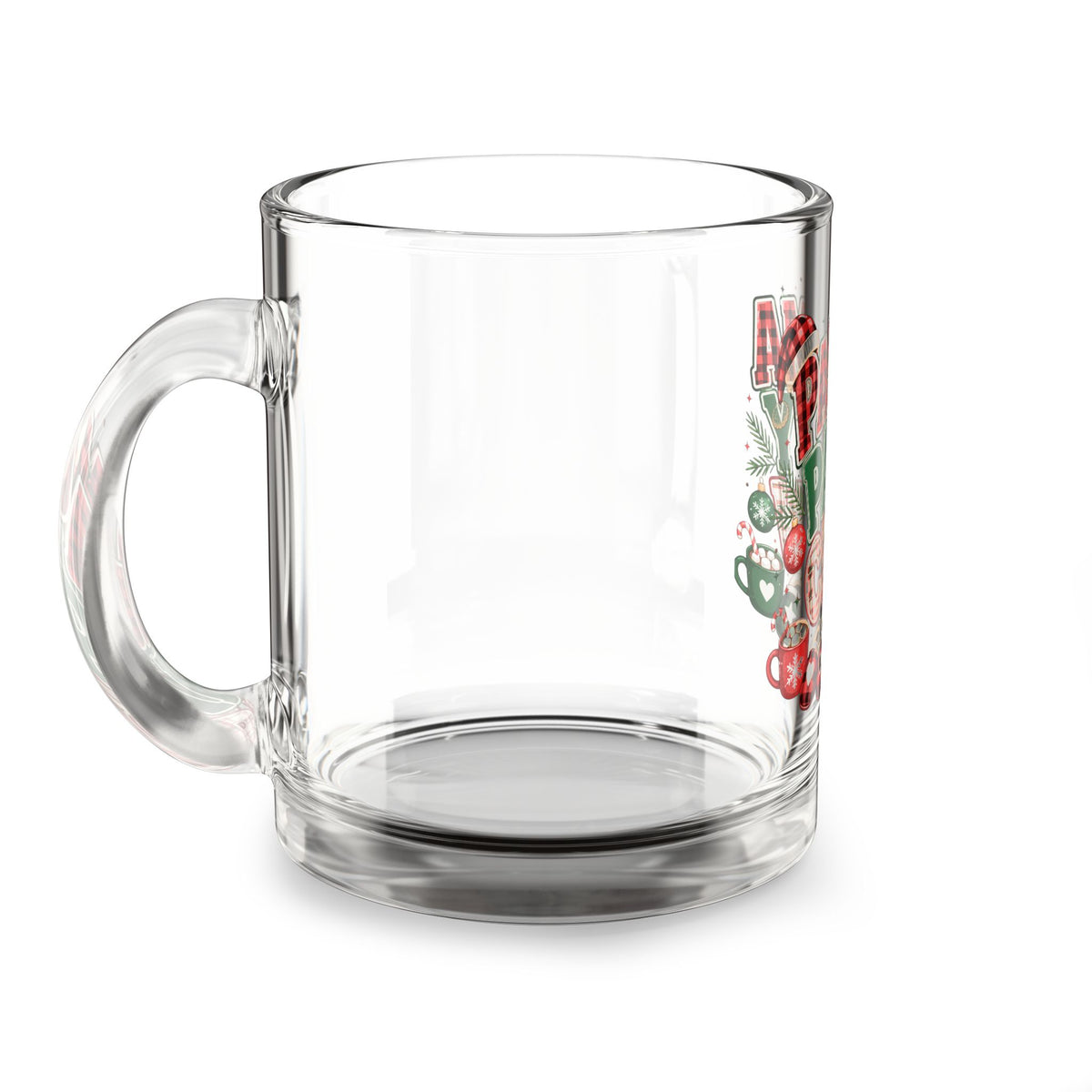 Christmas Glass Mug 10 oz Pajama Party Crew Glass Mug - 10oz Holiday Pajama Party Coffee Cup