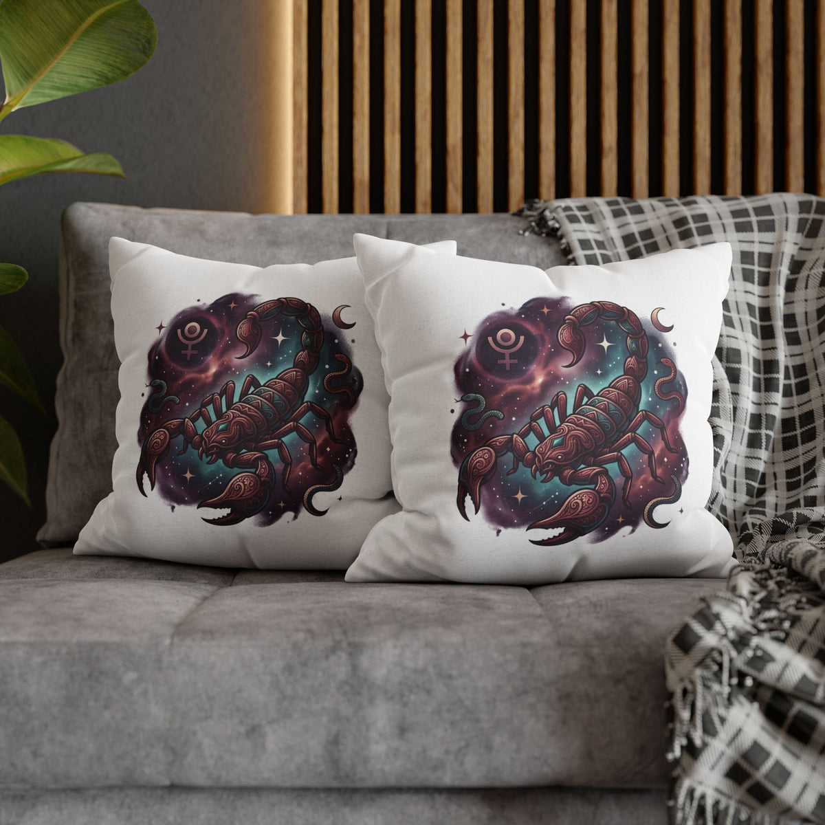 Scorpio Zodiac Scorpion Pillowcase — Astrological Night Sky Throw Pillow