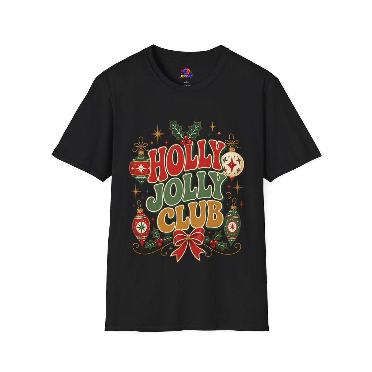 Holly Jolly Club Christmas T-Shirt — Retro Holiday Ornament Tee