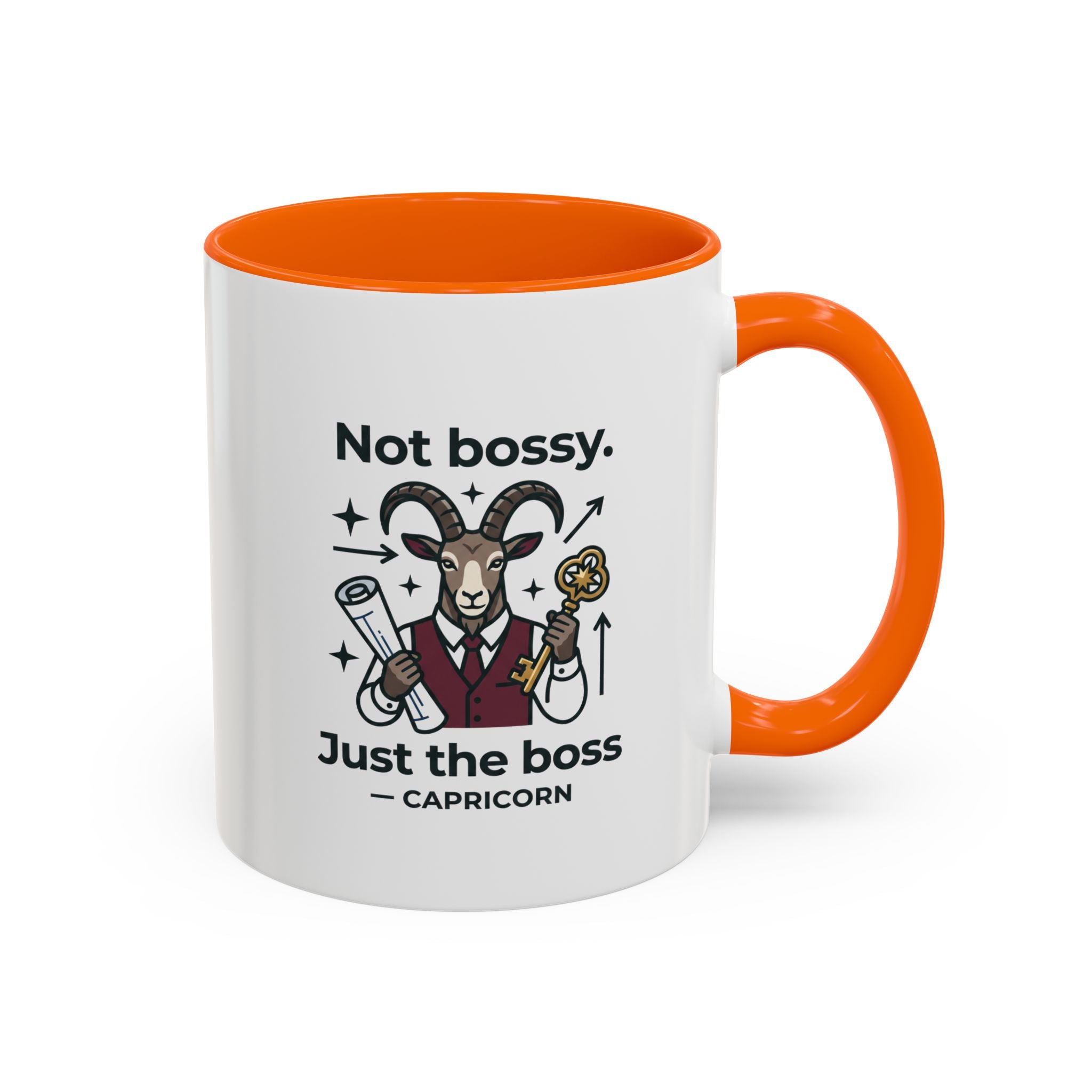 Capricorn Coffee Mug — "Not Bossy, Just the Boss" Zodiac Accent Mug (11/15oz)