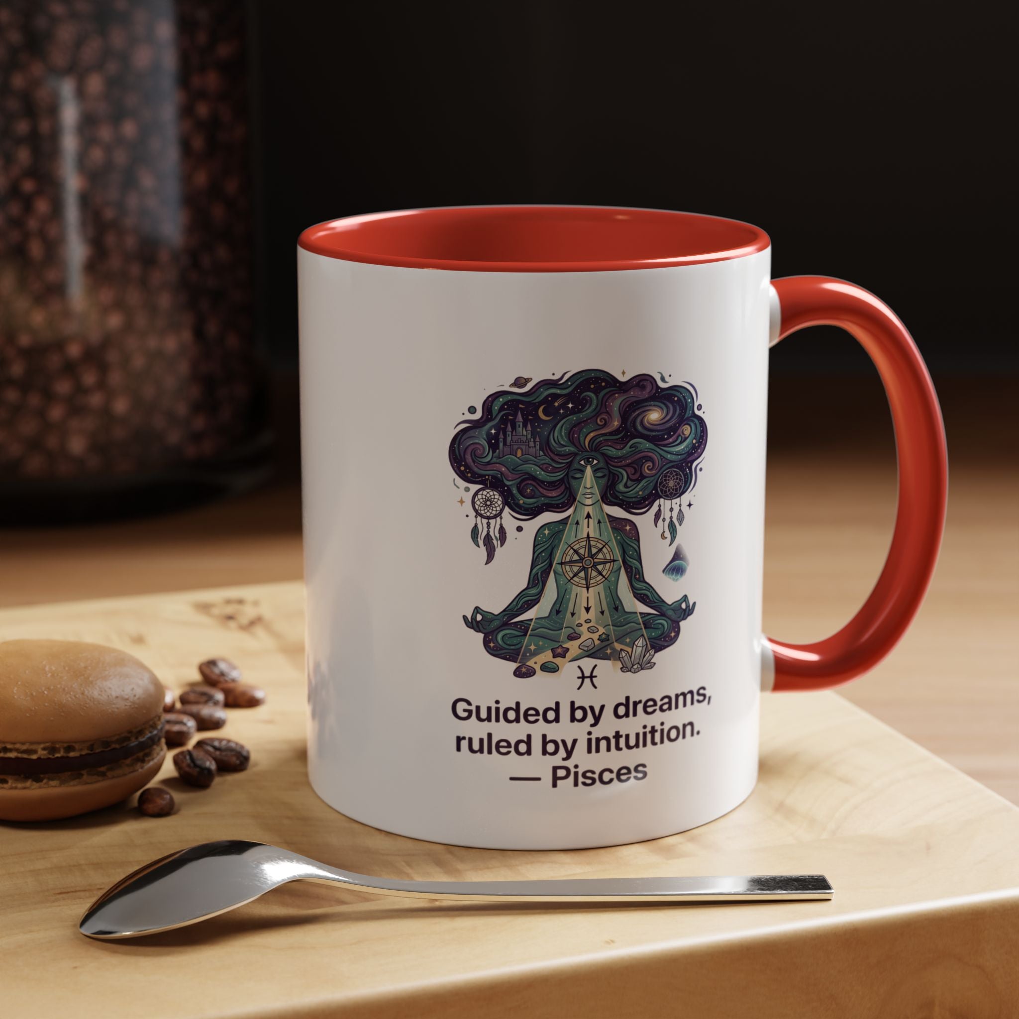 Pisces Zodiac Coffee Mug — "Guided by dreams, ruled by intuition" Accent Mug