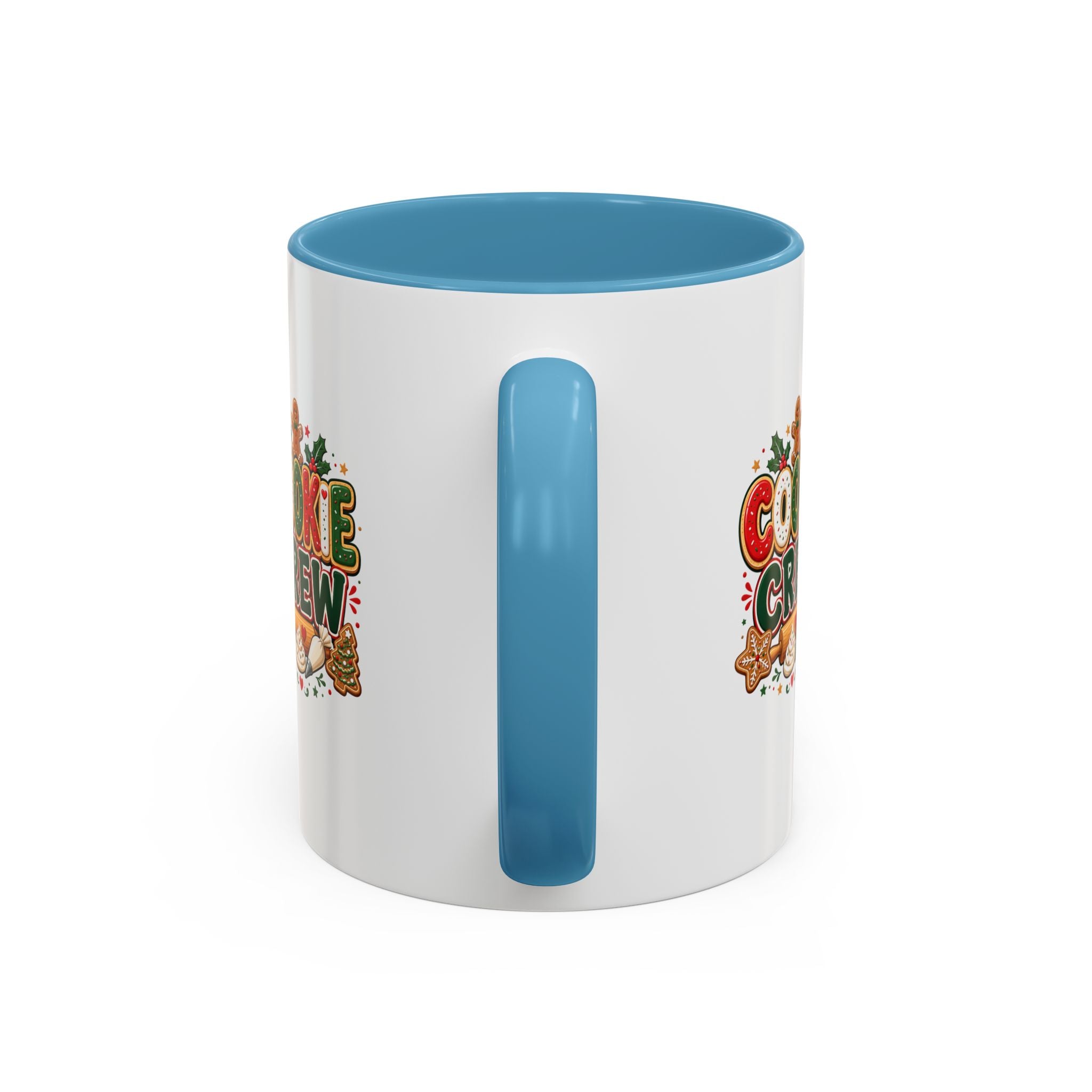 Cookie Crew Accent Coffee Mug — Holiday Gingerbread Christmas Coffee Cup
