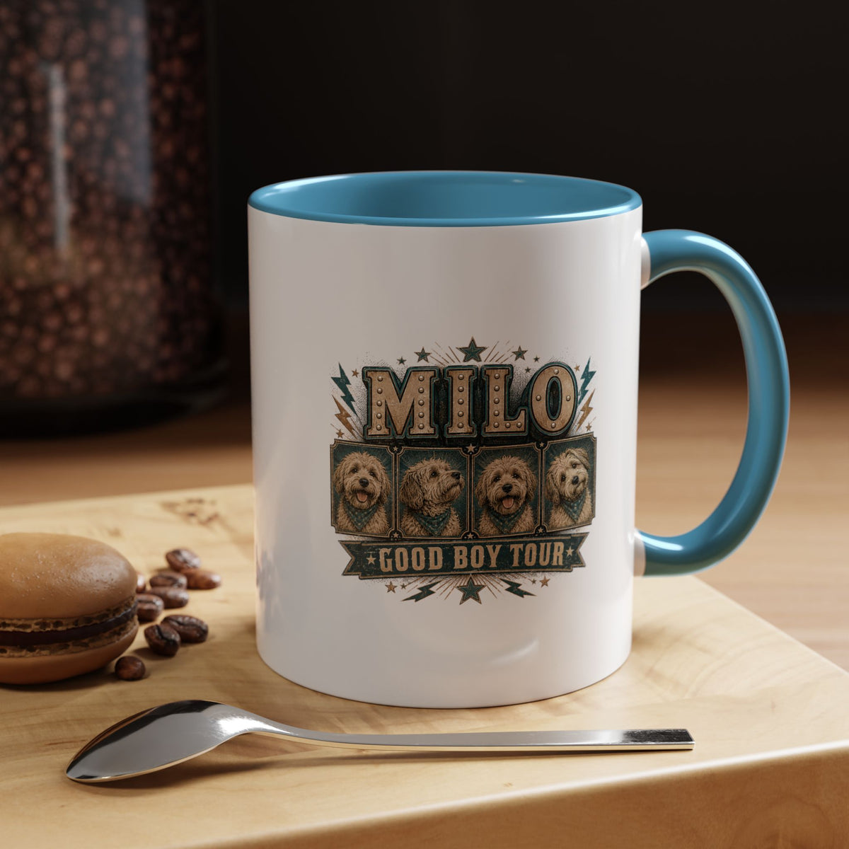 Milo Bailey Dog Dad Mom Milo 'Good Boy Tour' Accent Coffee Mug — Personalized Dog Lover Gift