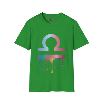 Omega Symbol T-Shirt — Pastel Gradient Drip Design