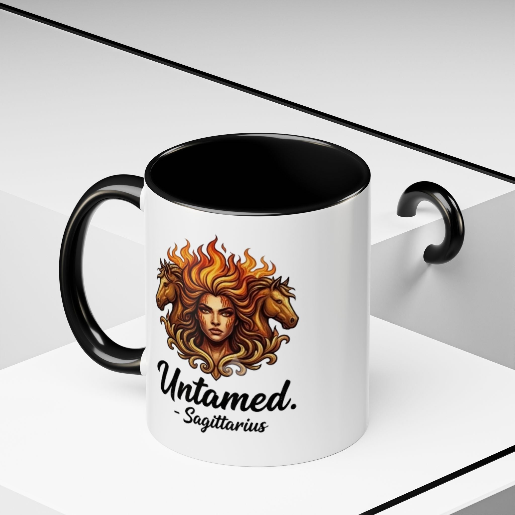 Untamed Sagittarius Coffee Mug — Zodiac Archer Accent Mug (11 oz)