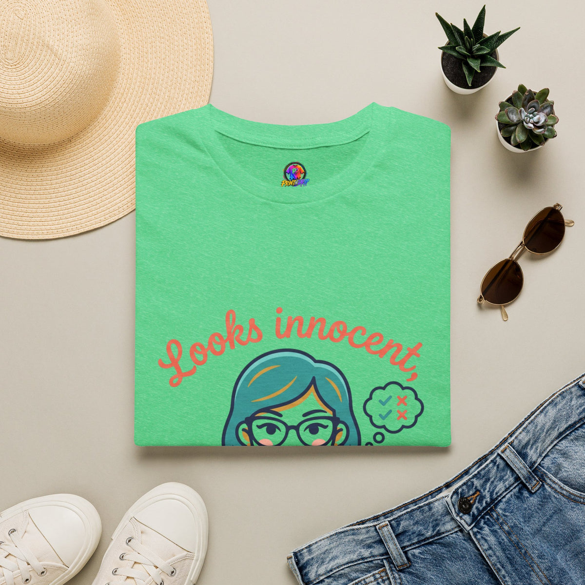 Looks Innocent Virgo T-Shirt — Funny Zodiac Graphic Tee for Virgo Women