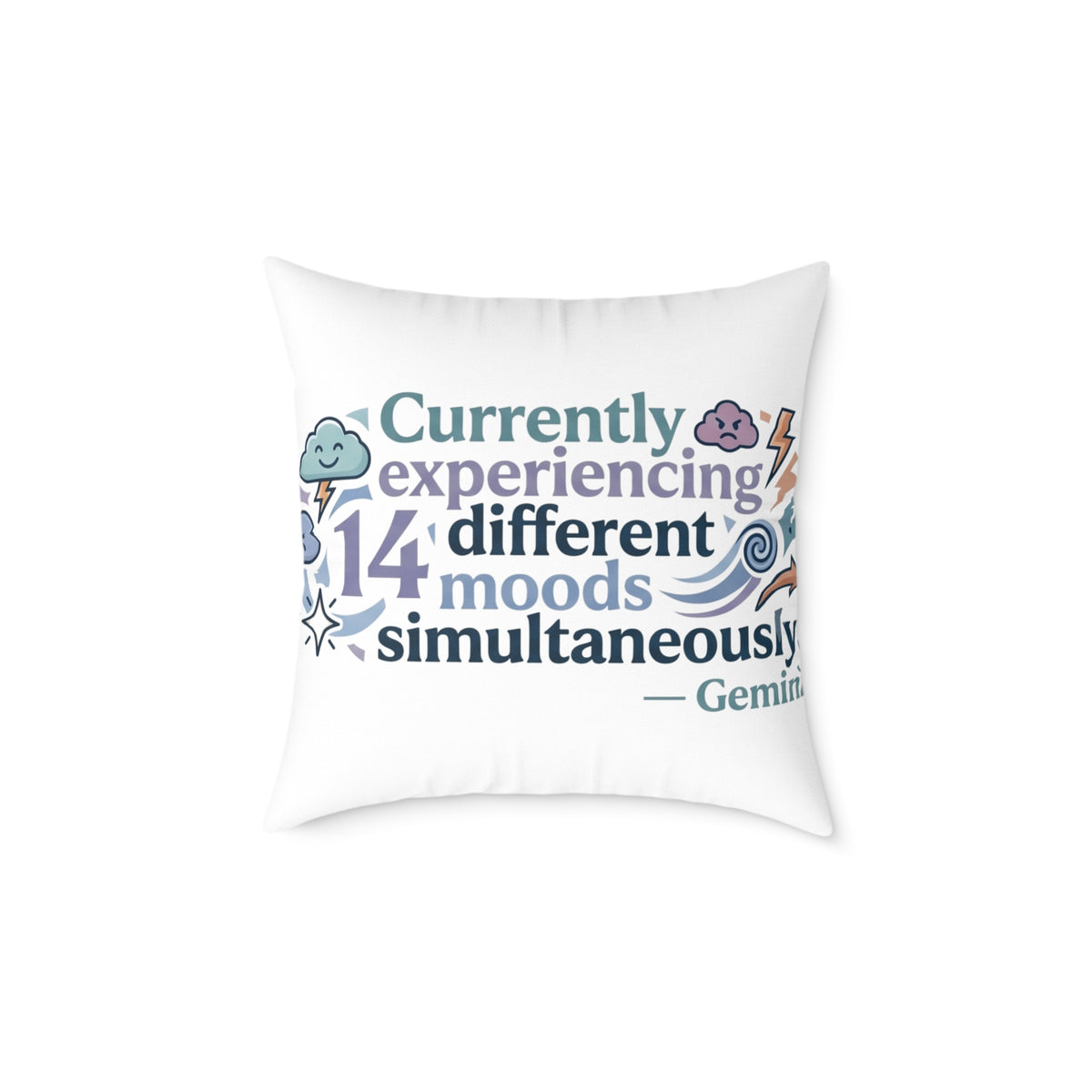 Gemini Zodiac Currently Experiencing Different Moods Simultaneously Square Poly Canvas Pillow