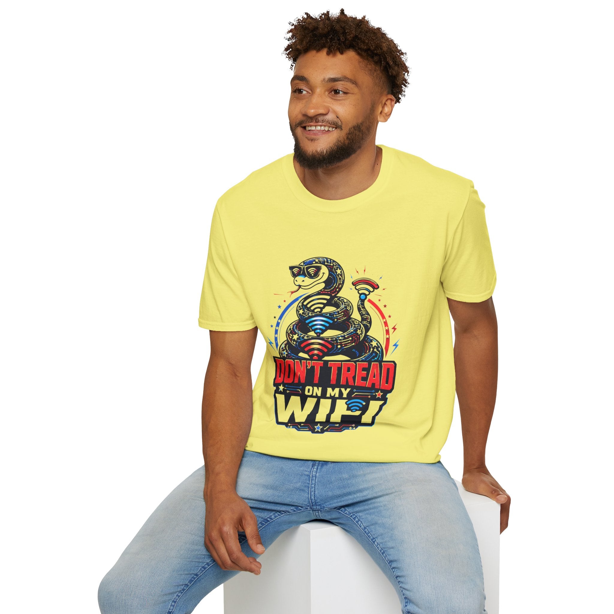 Don’t Tread on My WiFi T-Shirt — Patriotic Gadsden Snake WiFi Tee