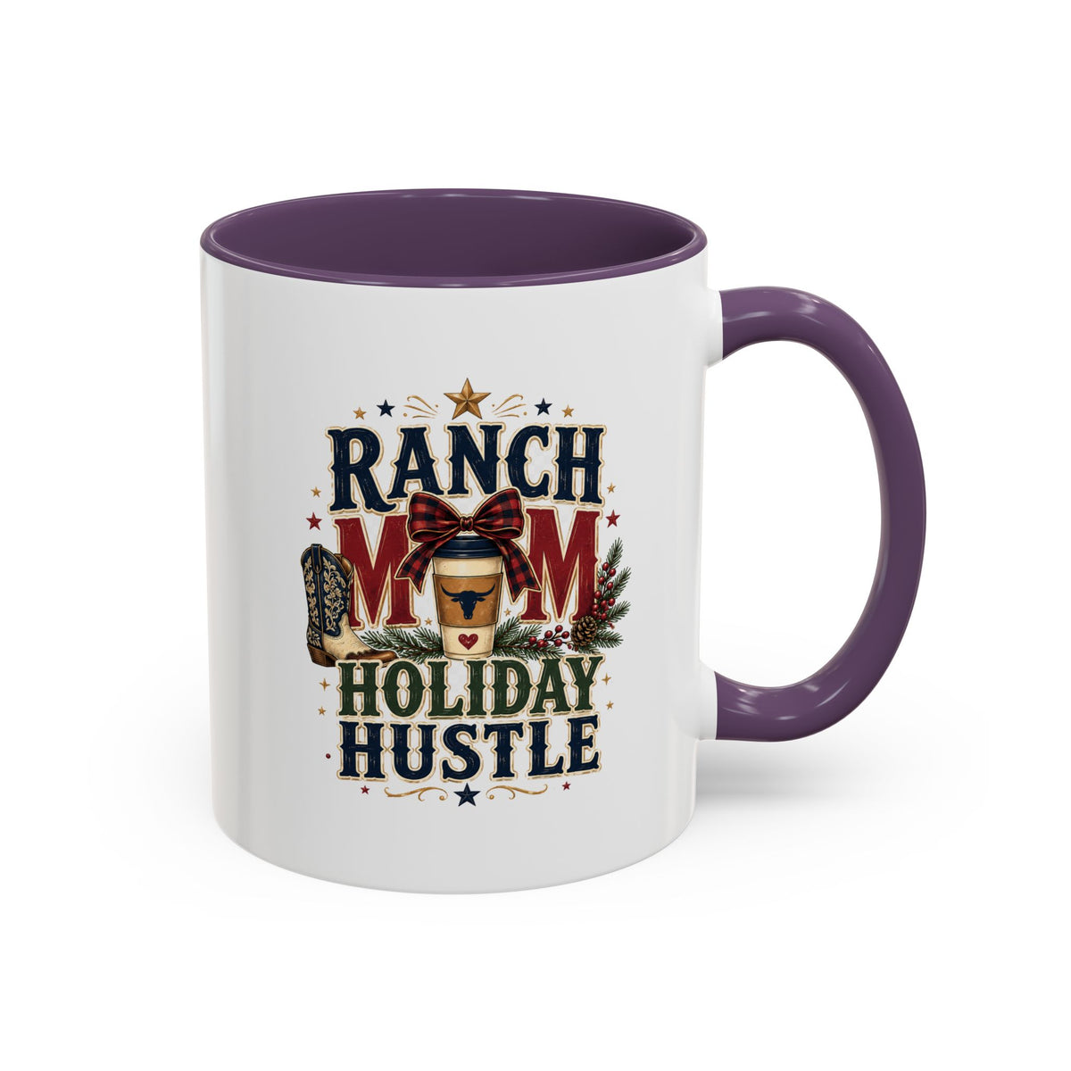 Modern Day Christmas Ranch Mom Holiday Hustle Accent Coffee Mug