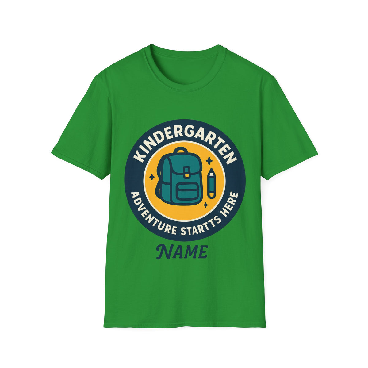 Kindergarten Teacher T‑Shirt – 'Kindergarten' Backpack Badge Design - Trending Now - August 2026
