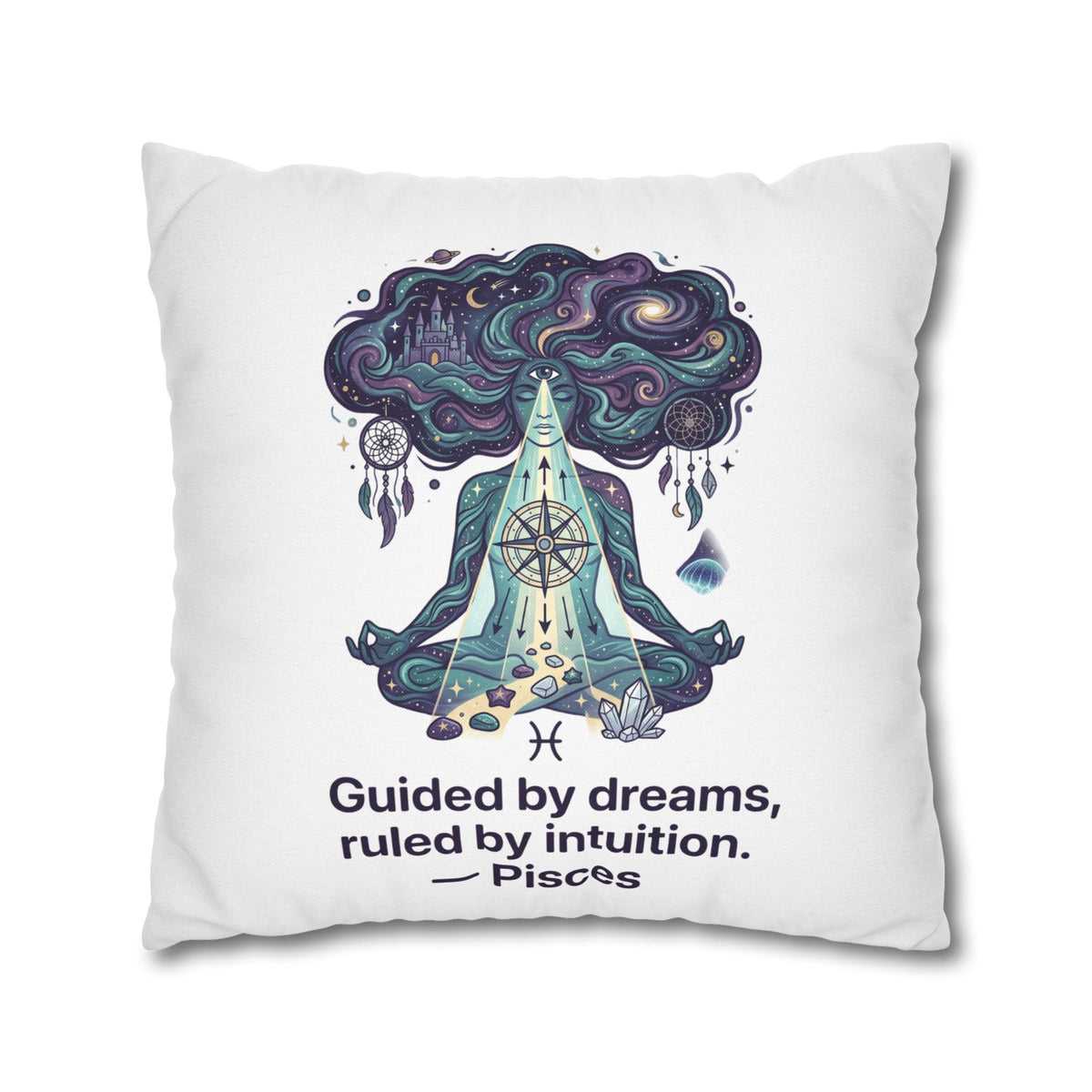 Pisces Meditation Pillowcase — "Guided by dreams, ruled by intuition"