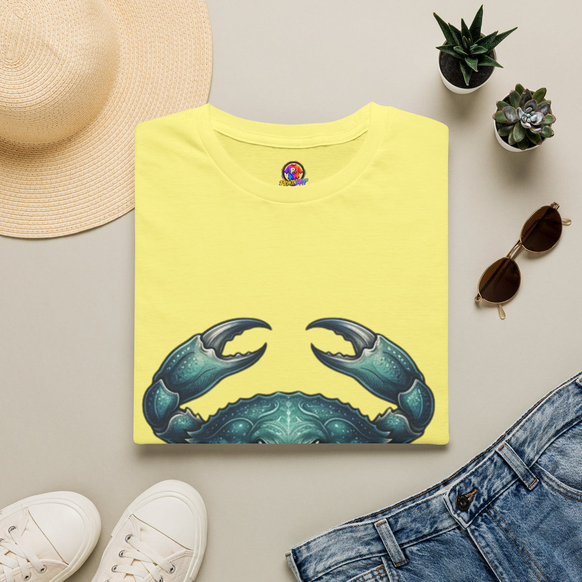 Crab Graphic T-Shirt — Coastal Sea Creature Tee