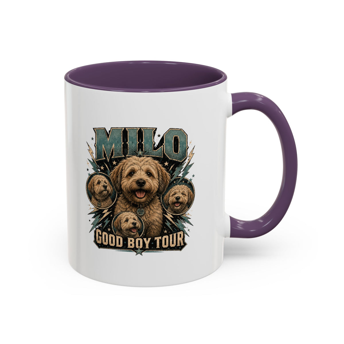 Milo Bailey Dog Dad Mom Milo "Good Boy Tour" Accent Coffee Mug – Personalized Dog Lover Gift