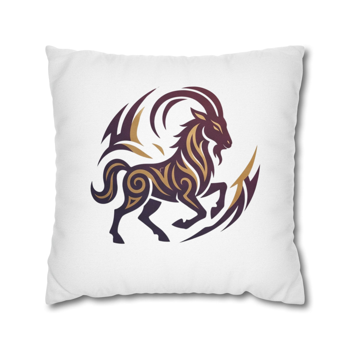 Capricorn Tribal Goat Decorative Pillowcase — Zodiac Accent Pillow