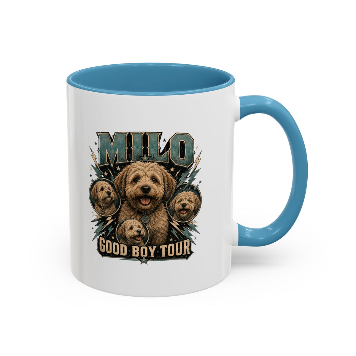 Milo Bailey Dog Dad Mom Milo "Good Boy Tour" Accent Coffee Mug – Personalized Dog Lover Gift