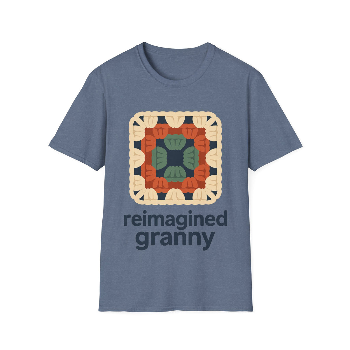 "Reimagined Granny" Retro Crochet Tee | Colorful Granny Square T-Shirt - Trending Now - September 2026