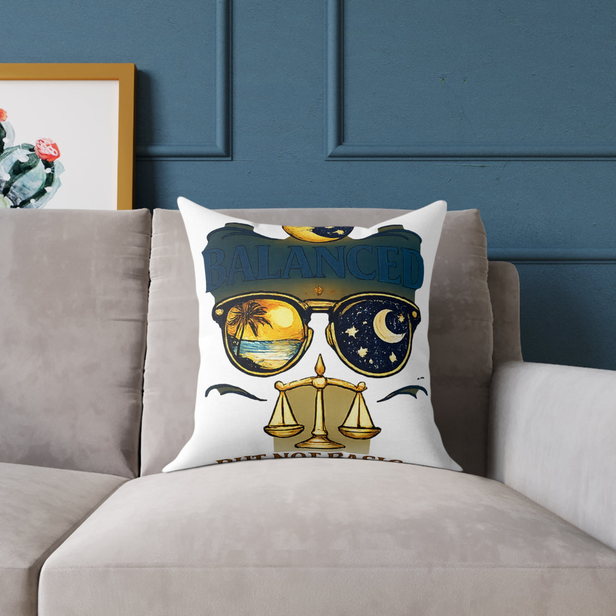 Libra Zodiac Balance But Not Basic Square Poly Canvas Pillow