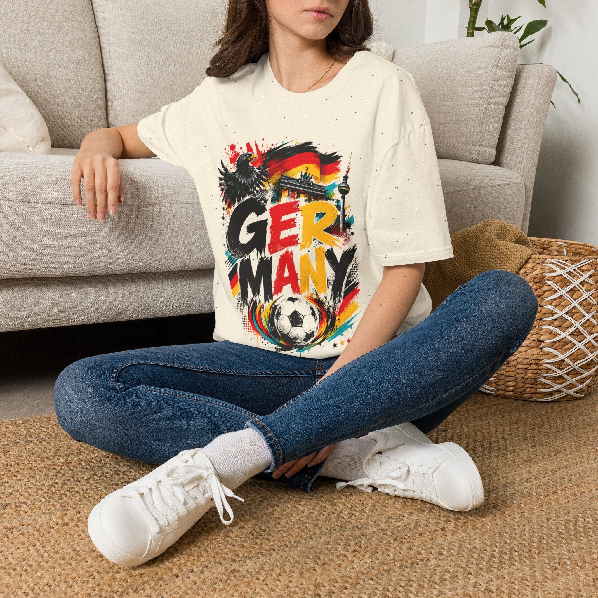 Germany Soccer Graphic T‑Shirt — Flag, Eagle & Brandenburger Tor Design