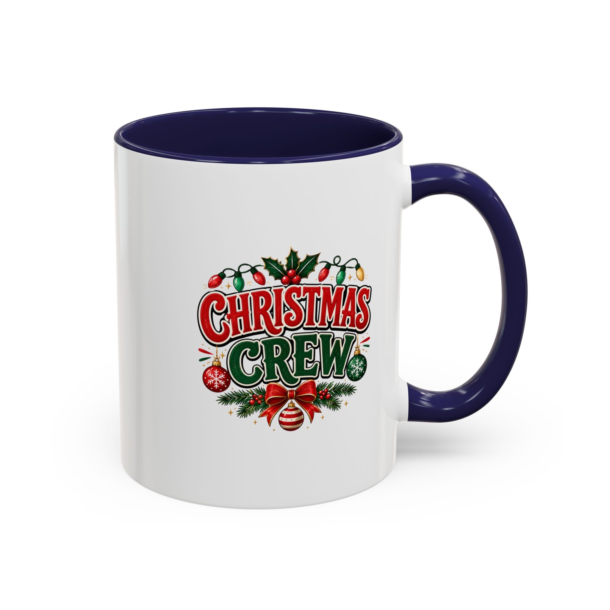 Christmas Crew Accent Coffee Mug - Festive Holiday Tea & Coffee Cup