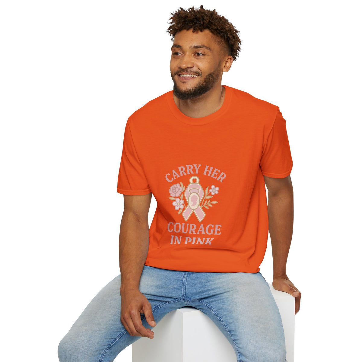 T-Shirt — "Carry Her Courage in Pink" Floral Breast Cancer Awareness Tee - Trending Now - October 2026