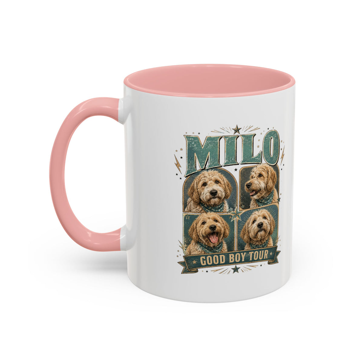 Milo Bailey Dog Dad Mom Milo 'Good Boy Tour' Accent Coffee Mug – Personalized Dog Lover Gift