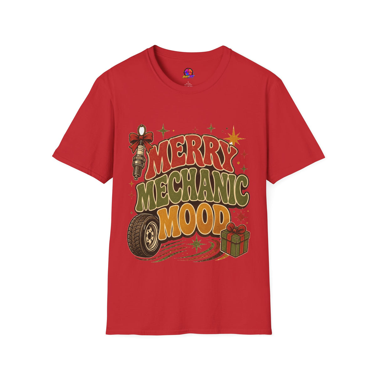 Merry Mechanic Mood T‑Shirt — Retro Holiday Auto Technician Gift